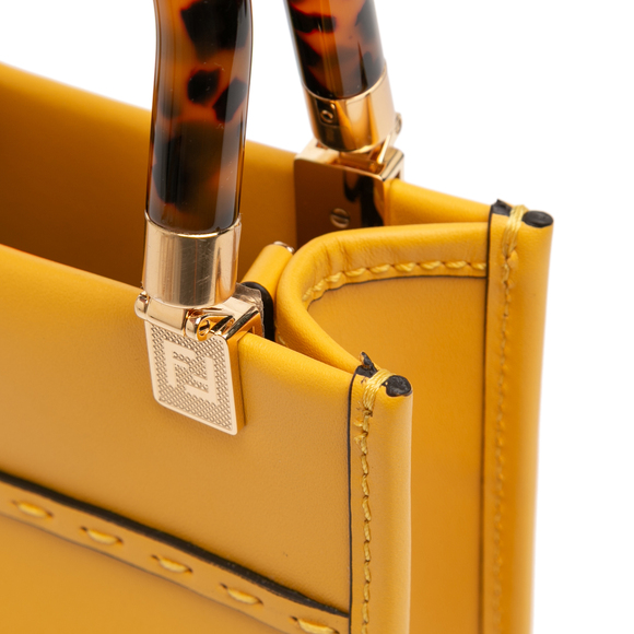 Pre-Loved Fendi Mini Leather Sunshine Shopper Tote - Picture 8 of 11